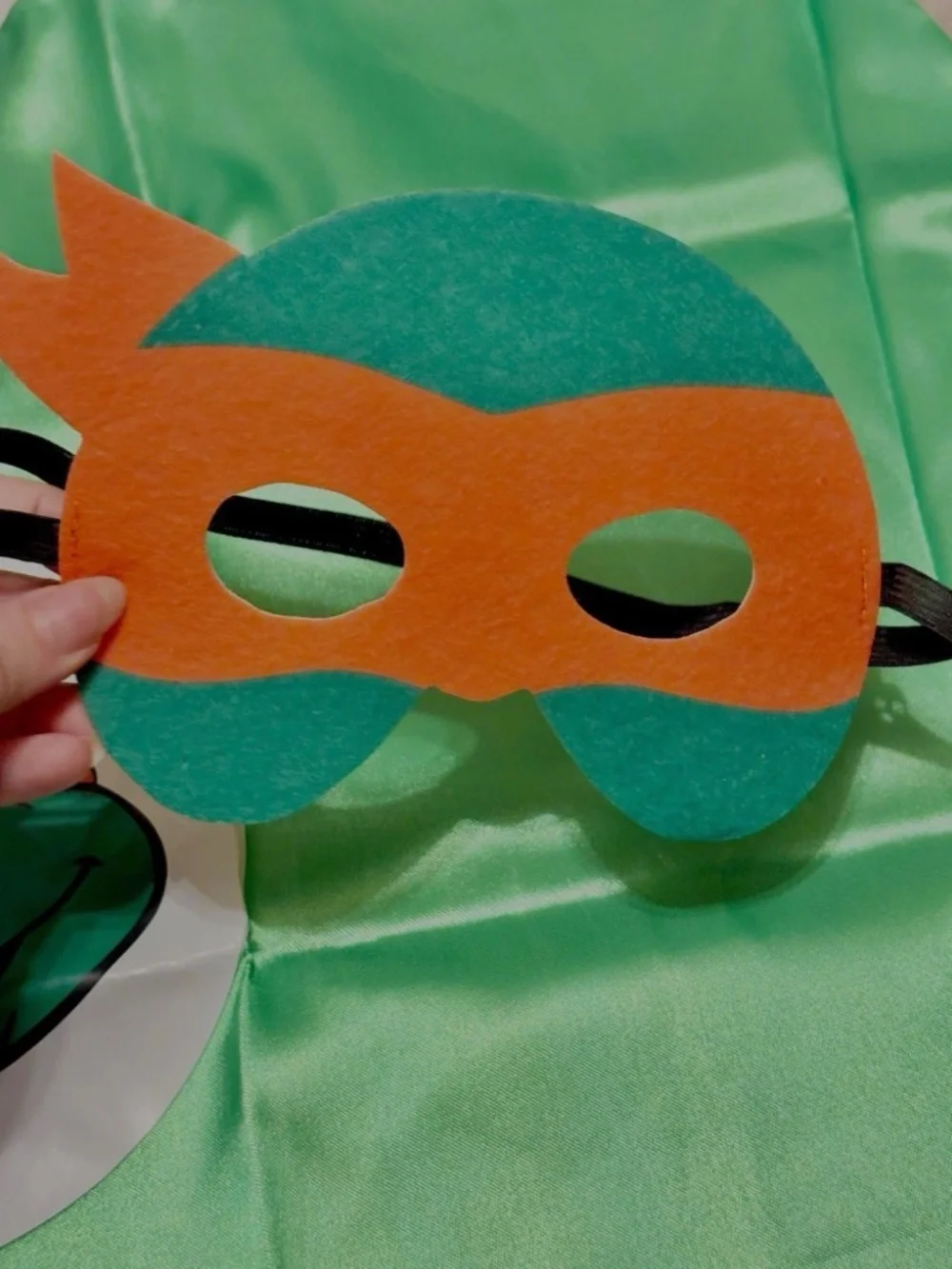 Teenage Mutant Ninja Turtles Costume w/ Mask & Cape Halloween Birthday Party New